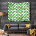 Canberra Raiders Tapestry Tropical Hibiscus Floral Seamless Rugby Mascot