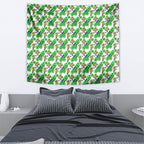 Canberra Raiders Tapestry Tropical Hibiscus Floral Seamless Rugby Mascot