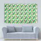 Canberra Raiders Tapestry Tropical Hibiscus Floral Seamless Rugby Mascot