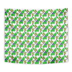 Canberra Raiders Tapestry Tropical Hibiscus Floral Seamless Rugby Mascot