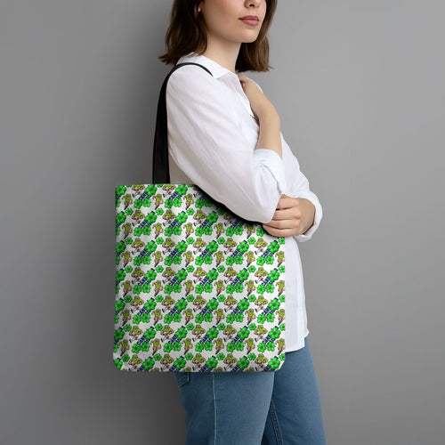 Canberra Raiders Tote Bag Tropical Hibiscus Floral Seamless Rugby Mascot
