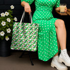 Canberra Raiders Tote Bag Tropical Hibiscus Floral Seamless Rugby Mascot