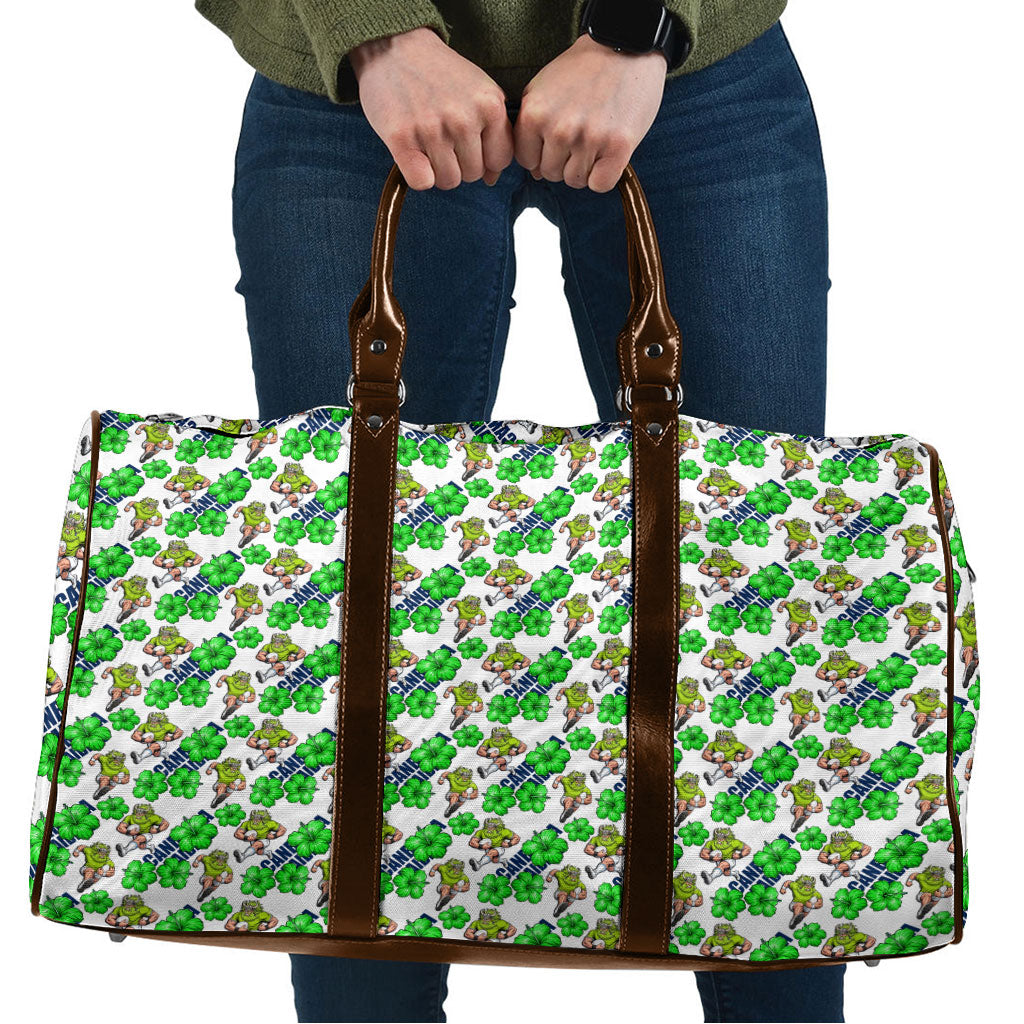 Canberra Raiders Travel Bag Tropical Hibiscus Floral Seamless Rugby Mascot