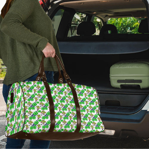 Canberra Raiders Travel Bag Tropical Hibiscus Floral Seamless Rugby Mascot