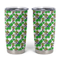 Canberra Raiders Tumbler Cup Tropical Hibiscus Floral Seamless Rugby Mascot