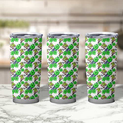 Canberra Raiders Tumbler Cup Tropical Hibiscus Floral Seamless Rugby Mascot