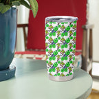 Canberra Raiders Tumbler Cup Tropical Hibiscus Floral Seamless Rugby Mascot