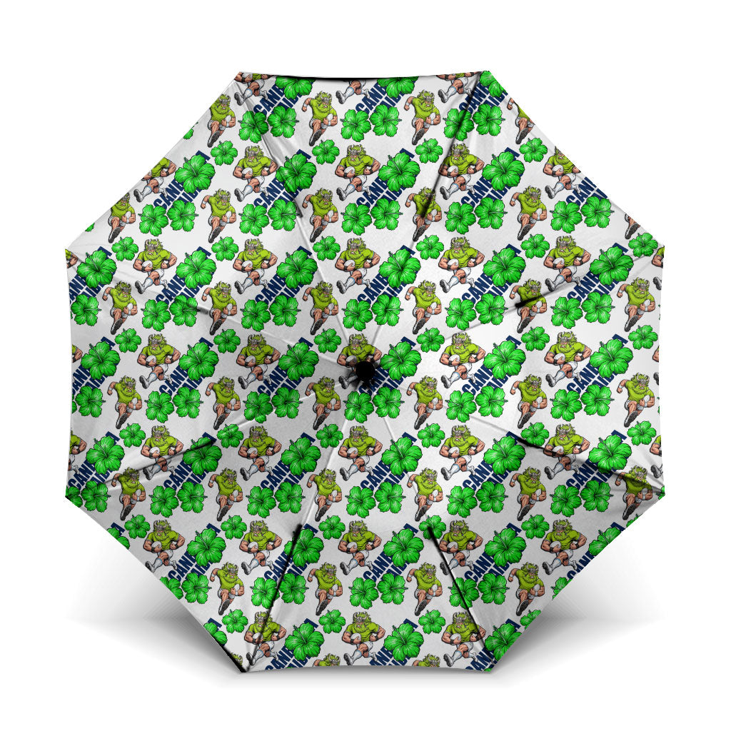 Canberra Raiders Umbrella Tropical Hibiscus Floral Seamless Rugby Mascot