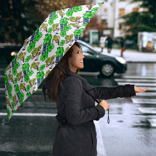 Canberra Raiders Umbrella Tropical Hibiscus Floral Seamless Rugby Mascot