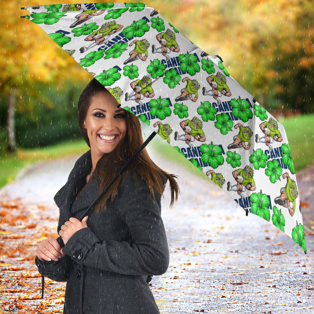 Canberra Raiders Umbrella Tropical Hibiscus Floral Seamless Rugby Mascot