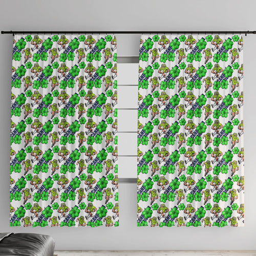 Canberra Raiders Window Curtain Tropical Hibiscus Floral Seamless Rugby Mascot