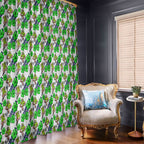 Canberra Raiders Window Curtain Tropical Hibiscus Floral Seamless Rugby Mascot