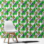 Canberra Raiders Window Curtain Tropical Hibiscus Floral Seamless Rugby Mascot