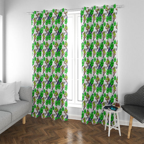 Canberra Raiders Window Curtain Tropical Hibiscus Floral Seamless Rugby Mascot