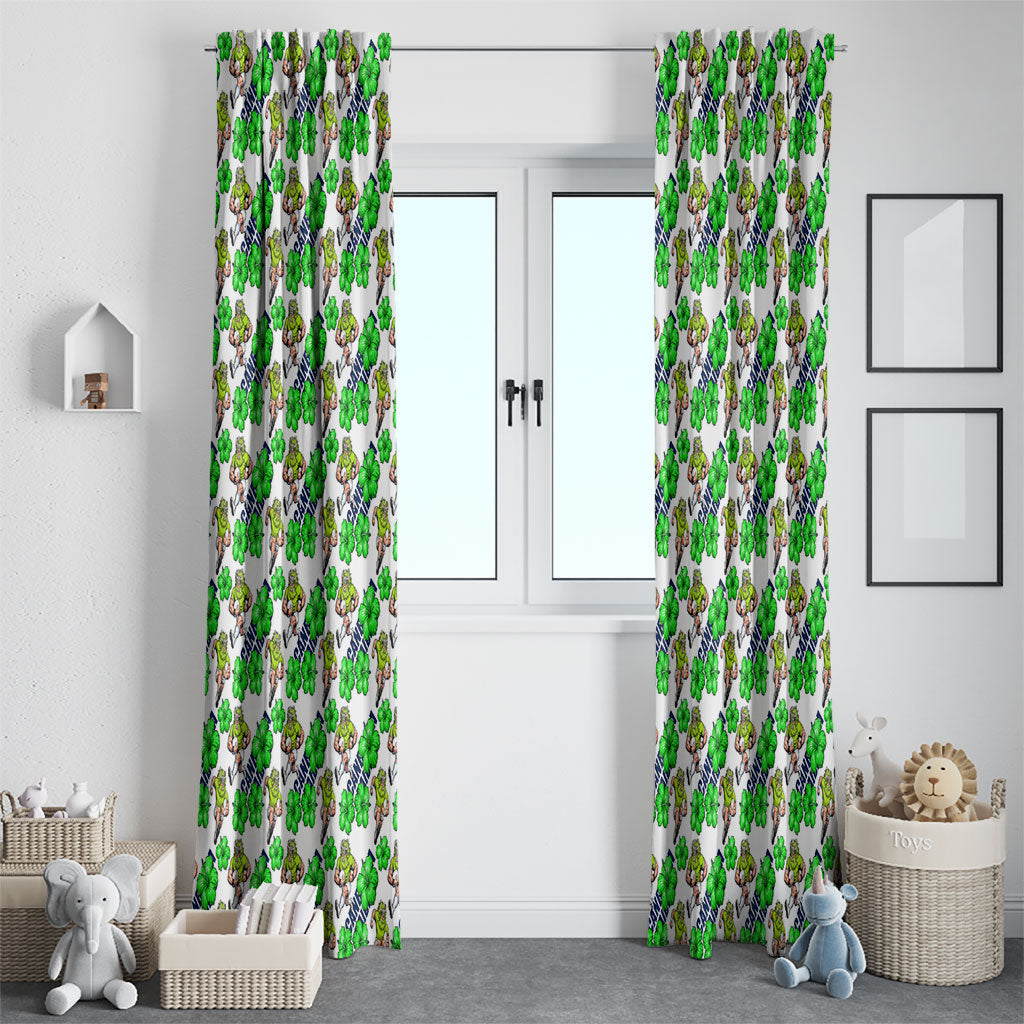 Canberra Raiders Window Curtain Tropical Hibiscus Floral Seamless Rugby Mascot