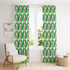 Canberra Raiders Window Curtain Tropical Hibiscus Floral Seamless Rugby Mascot