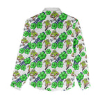 Canberra Raiders Women Casual Shirt Tropical Hibiscus Floral Seamless Rugby Mascot