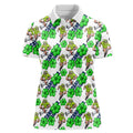 Canberra Raiders Women Polo Shirt Tropical Hibiscus Floral Seamless Rugby Mascot