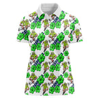 Canberra Raiders Women Polo Shirt Tropical Hibiscus Floral Seamless Rugby Mascot