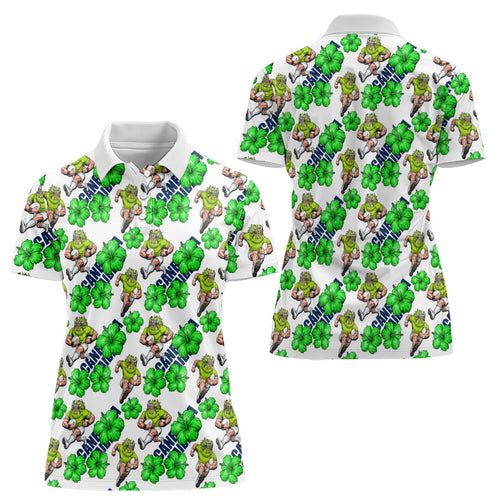 Canberra Raiders Women Polo Shirt Tropical Hibiscus Floral Seamless Rugby Mascot