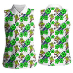 Canberra Raiders Women Sleeveless Polo Shirt Tropical Hibiscus Floral Seamless Rugby Mascot
