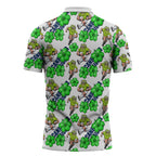 Canberra Raiders Zipper Polo Shirt Tropical Hibiscus Floral Seamless Rugby Mascot