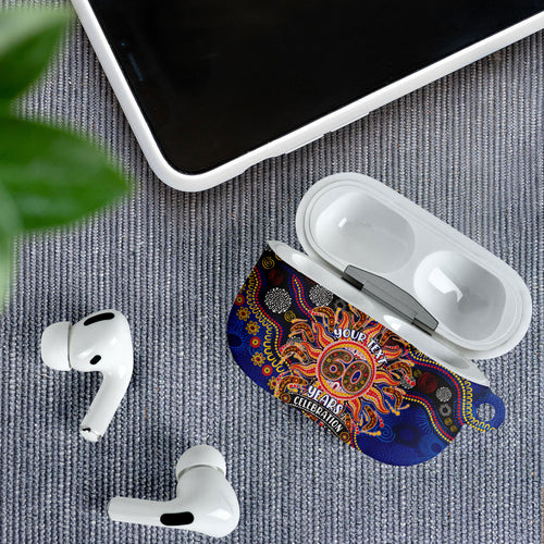Personalized 60th Birthday Aboriginal Art AirPods Case Indigenous Dot Painting Vintage Sun Lizard