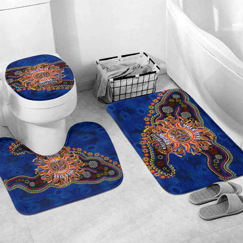 Personalized 60th Birthday Aboriginal Art Bathroom Set Indigenous Dot Painting Vintage Sun Lizard