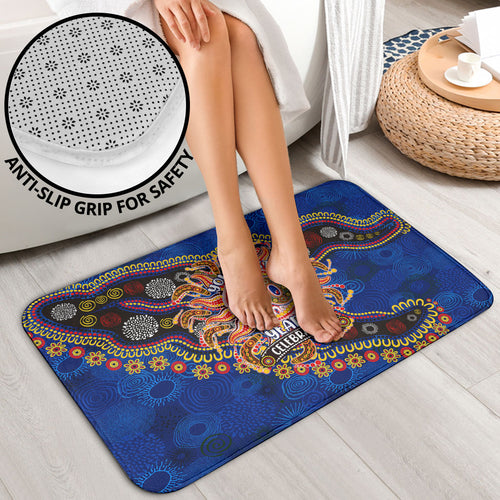 Personalized 60th Birthday Aboriginal Art Bathroom Set Indigenous Dot Painting Vintage Sun Lizard