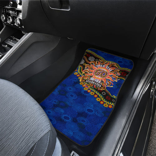 Personalized 60th Birthday Aboriginal Art Car Mats Indigenous Dot Painting Vintage Sun Lizard