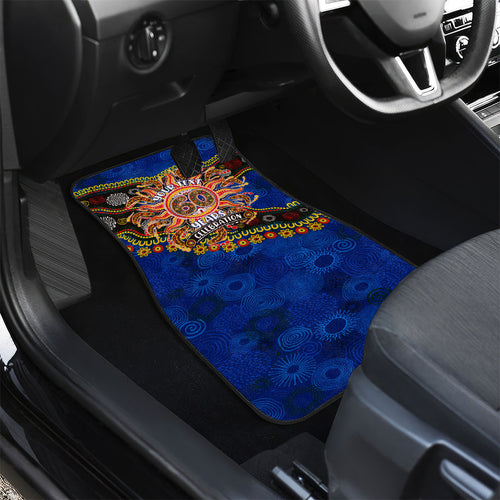 Personalized 60th Birthday Aboriginal Art Car Mats Indigenous Dot Painting Vintage Sun Lizard