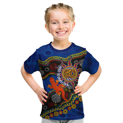Personalized 60th Birthday Aboriginal Art Kid T Shirt Indigenous Dot Painting Vintage Sun Lizard