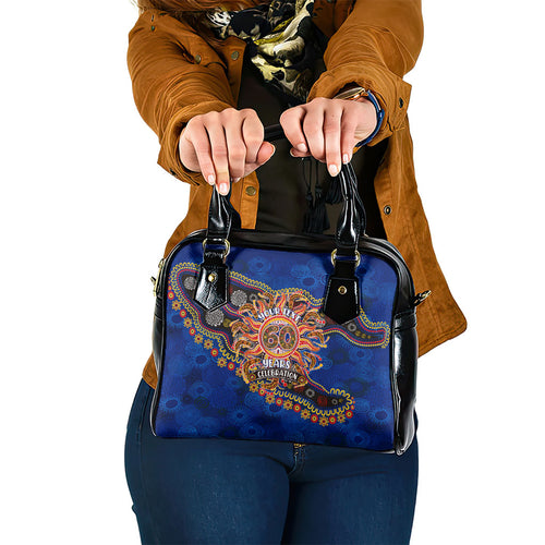 Personalized 60th Birthday Aboriginal Art Shoulder Handbag Indigenous Dot Painting Vintage Sun Lizard