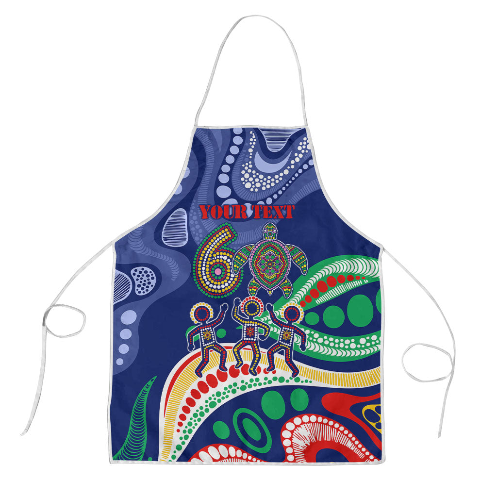 Personalized 60th Birthday Aboriginal Art Apron Indigenous Sea Turtle Dot Painting Cultural Dancing
