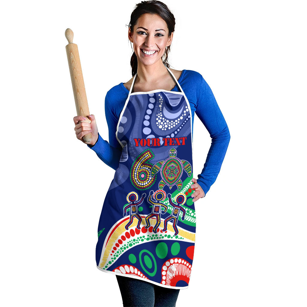Personalized 60th Birthday Aboriginal Art Apron Indigenous Sea Turtle Dot Painting Cultural Dancing