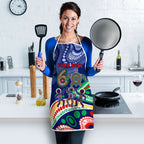 Personalized 60th Birthday Aboriginal Art Apron Indigenous Sea Turtle Dot Painting Cultural Dancing