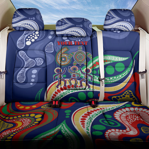 Personalized 60th Birthday Aboriginal Art Back Car Seat Cover Indigenous Sea Turtle Dot Painting Cultural Dancing