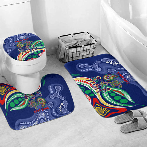 Personalized 60th Birthday Aboriginal Art Bathroom Set Indigenous Sea Turtle Dot Painting Cultural Dancing