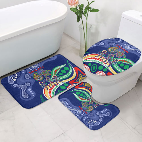 Personalized 60th Birthday Aboriginal Art Bathroom Set Indigenous Sea Turtle Dot Painting Cultural Dancing