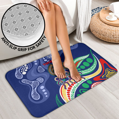 Personalized 60th Birthday Aboriginal Art Bathroom Set Indigenous Sea Turtle Dot Painting Cultural Dancing