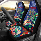 Personalized 60th Birthday Aboriginal Art Car Seat Cover Indigenous Sea Turtle Dot Painting Cultural Dancing