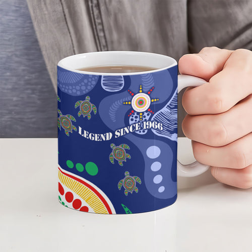 Personalized 60th Birthday Aboriginal Art Ceramic Mug Indigenous Sea Turtle Dot Painting Cultural Dancing