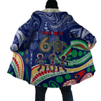 Personalized 60th Birthday Aboriginal Art Cloak Indigenous Sea Turtle Dot Painting Cultural Dancing