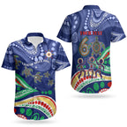 Personalized 60th Birthday Aboriginal Art Couples Matching Tank Maxi Dress and Hawaiian Shirt Indigenous Sea Turtle Dot Painting Cultural Dancing