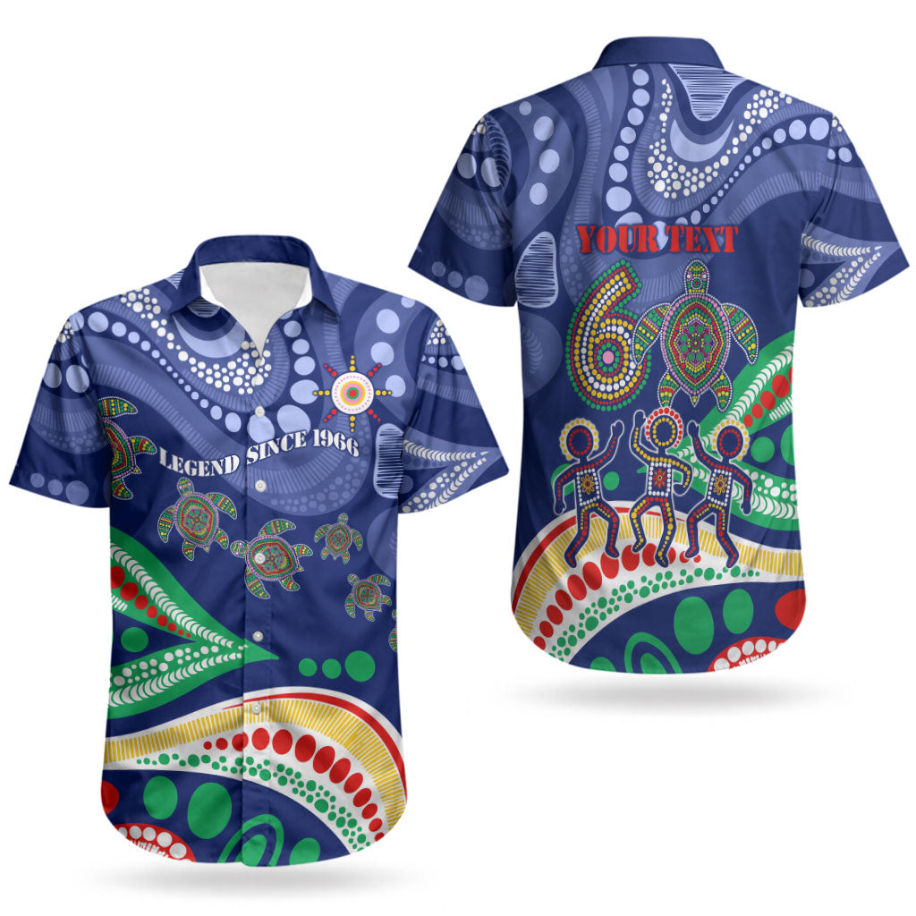 Personalized 60th Birthday Aboriginal Art Couples Matching Tank Maxi Dress and Hawaiian Shirt Indigenous Sea Turtle Dot Painting Cultural Dancing