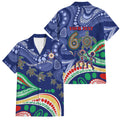 Personalized 60th Birthday Aboriginal Art Family Matching Short Sleeve Bodycon Dress and Hawaiian Shirt Indigenous Sea Turtle Dot Painting Cultural Dancing