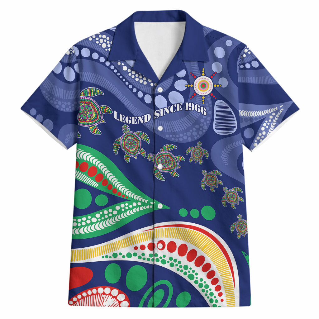Personalized 60th Birthday Aboriginal Art Hawaiian Shirt Indigenous Sea Turtle Dot Painting Cultural Dancing