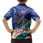 Personalized 60th Birthday Aboriginal Art Hawaiian Shirt Indigenous Sea Turtle Dot Painting Cultural Dancing