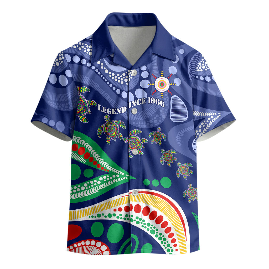 Personalized 60th Birthday Aboriginal Art Kid Hawaiian Shirt Indigenous Sea Turtle Dot Painting Cultural Dancing