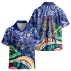 Personalized 60th Birthday Aboriginal Art Kid Hawaiian Shirt Indigenous Sea Turtle Dot Painting Cultural Dancing